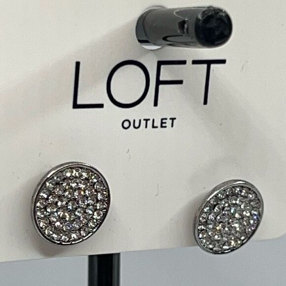 Loft Silver Crystal Dainty Post Earrings  $16 each or bundle 3/$25  NWT - Picture 1 of 5